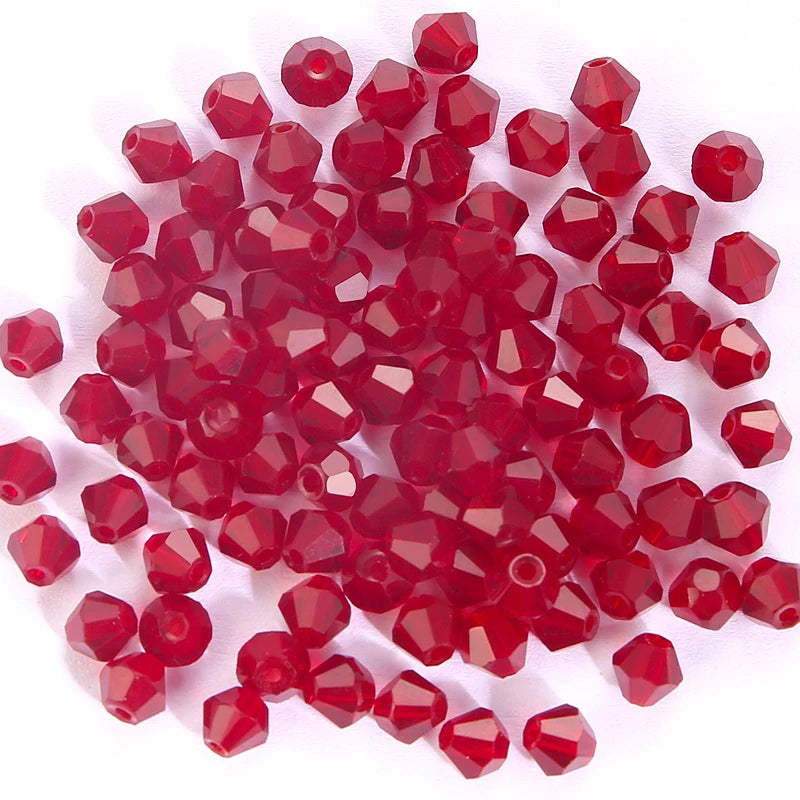 100Pcs 4MM Glass Beads Bicone Shaped Beads Faceted Crystal Beads for Jewelry Making Bracelet Necklace Earrings DIY Beading Qme 28 4MM-100PCS