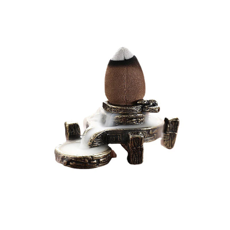 Antique Backflow Incense Burner Stand DIY Home Zen Waterfall Qme