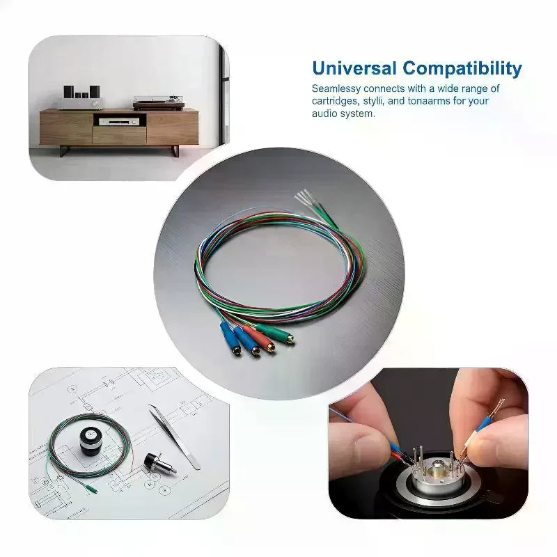 Turntable Stylus Arm Cable Oxygenfree Copper Precise Sound Qme