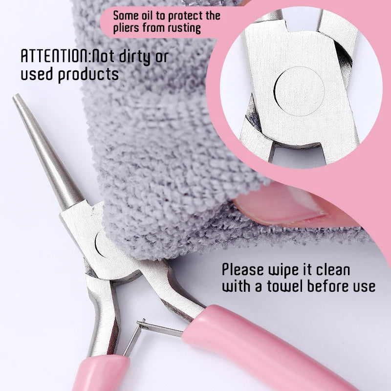 Pink Round Concave Pliers Wire Looping Mini Precision Pliers Wire Bending Tools for DIY Jewelry Making Eye Hobby Projects Qme