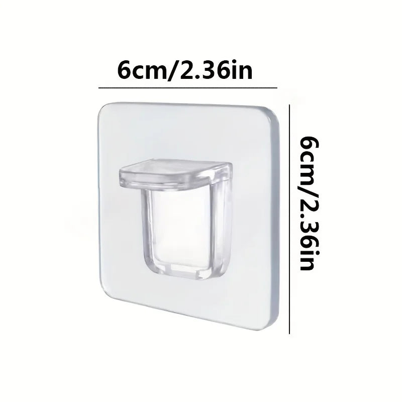 4-Pack No-Drill Cabinet Shelves with Strong Adhesive, Support Hooks Qme