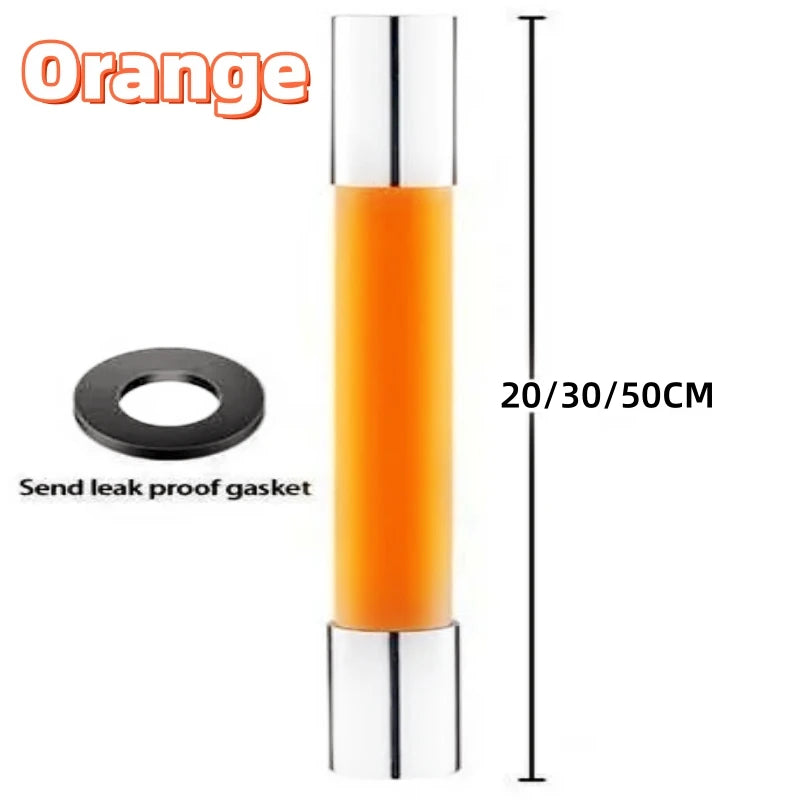 20/30/50cm Silicone Faucet Extender Bendable Kitch Bathroom Balcony Faucet Extension Tube Universal Anti-splash Home Accessories Qme Orange 50cm