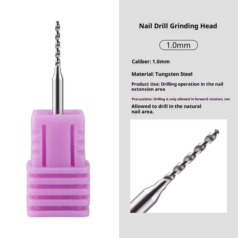 Nail Art Perforation Grinding Head Tungsten Steel Drill Bits DIY Punk Qme