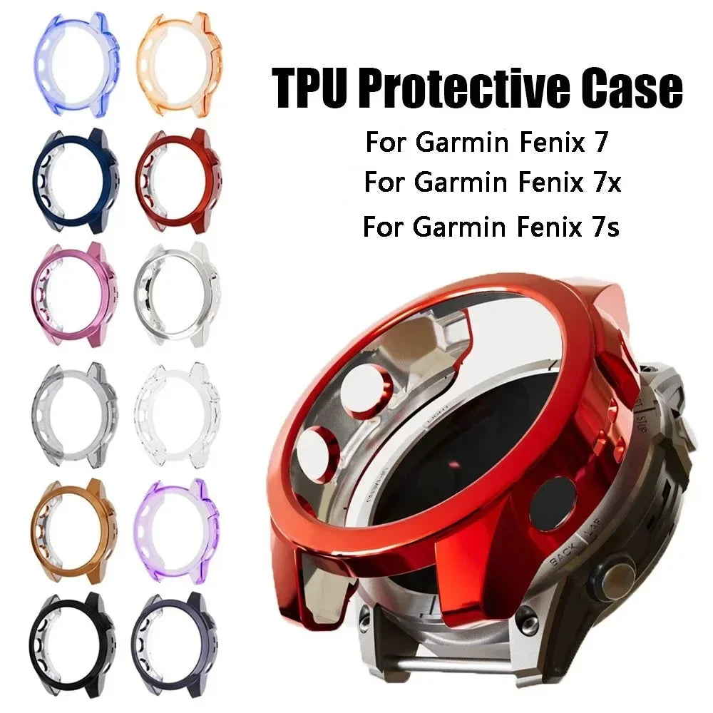 TPU Protective Case Cover for Garmin Fenix 7 7S 7X Smart Watch Clear Colorful Soft Protector Epix Pro 51mm 47mm 42mm Cover Shell Qme