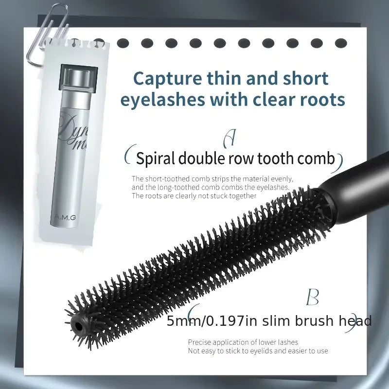 Black Fiber Mascara Waterproof Sweat-proof Long Lasting No Clumping 3 Qme