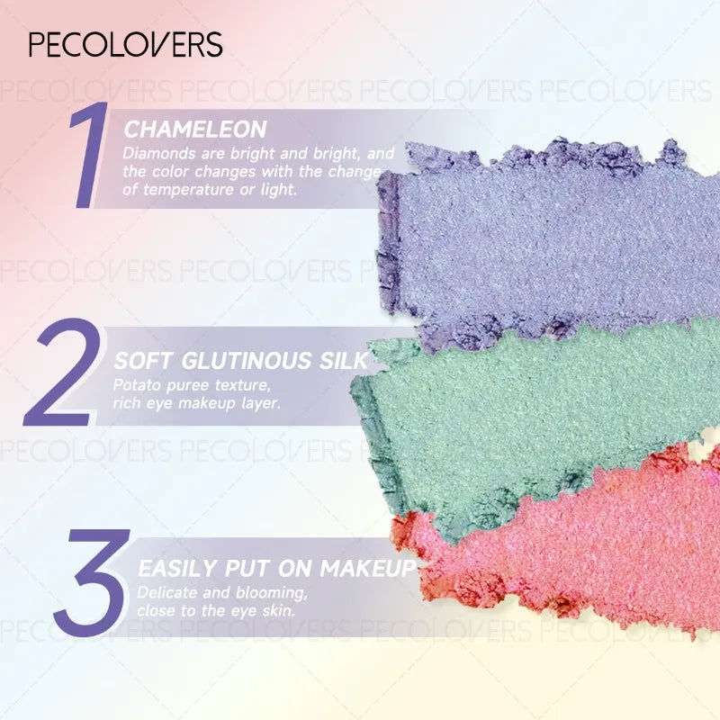 Shiny Chameleon Eyeshadow Palette Gradient Effect Glitchy Glam Makeup Qme