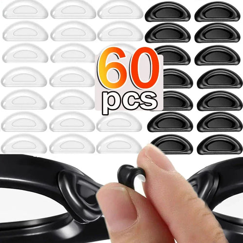10/60pcs Glasses Nose Pads Adhesive Silicone Nose Pads Non-slip Transparent Nosepads for Glasses Eyeglasses Eyewear Accessories Qme