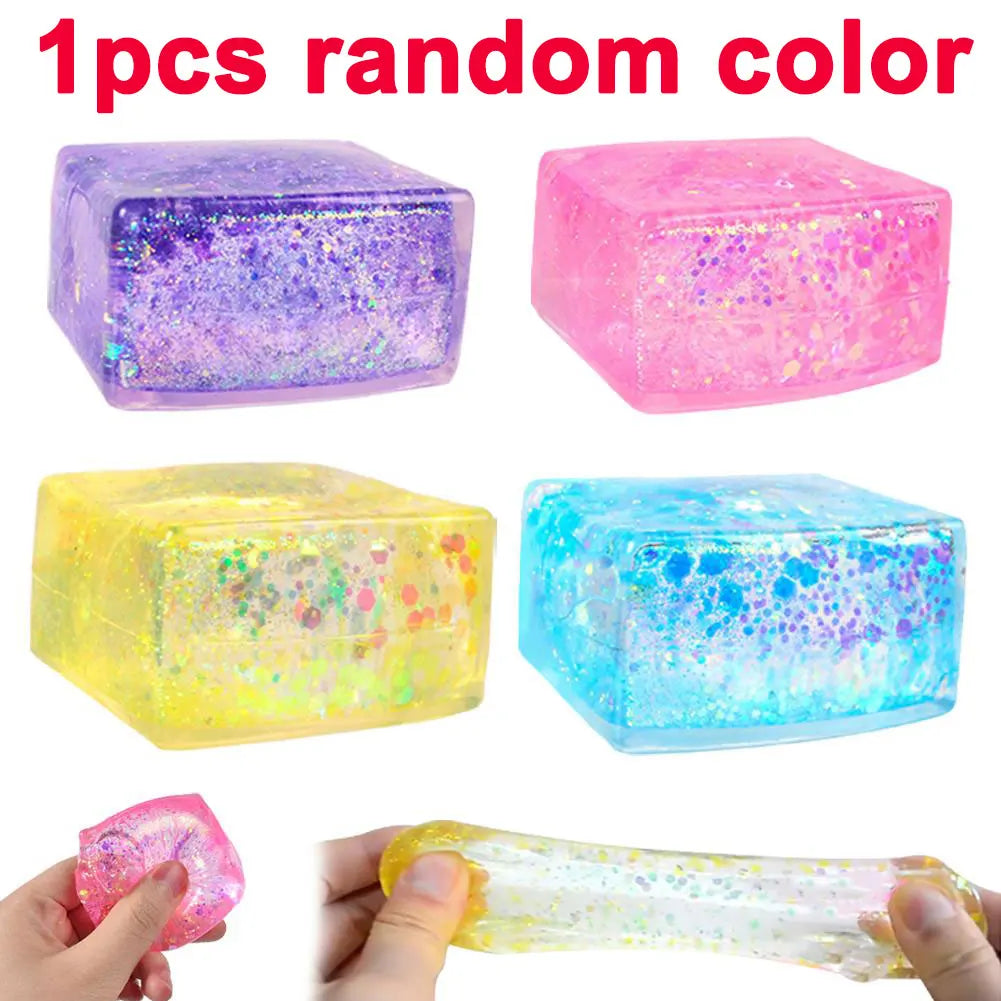 Glitter Capybara Bear Squishy Fidget Toy Colorful Sensory Stress Qme 1pc random color