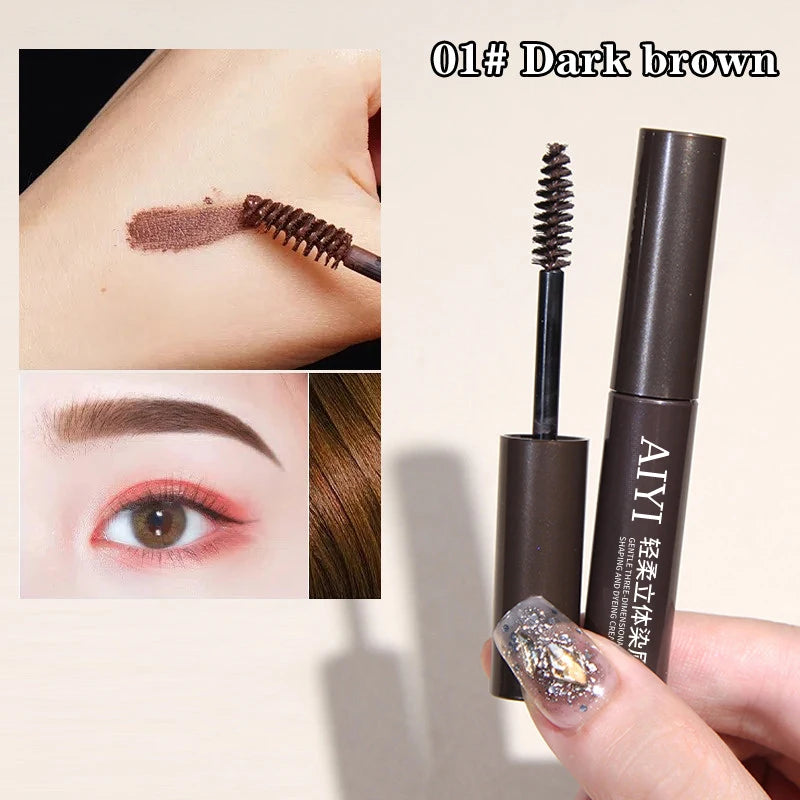 3D Natural Eyebrow Mascara Waterproof Smudge Resistant Brow Tint Qme 01 Dark brown
