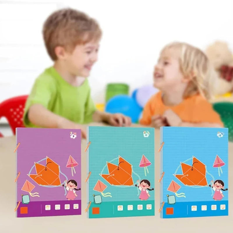 3D Geometry Learning Book Braided Rope Design Pull String Teach Qme