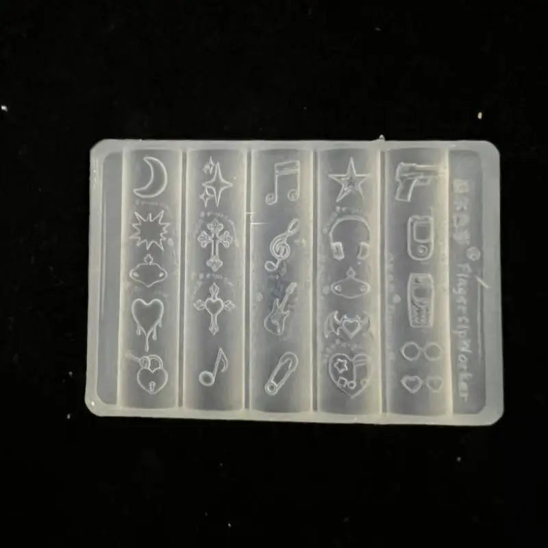 Retro Music Sweet Cool Punk 3D Silicone Nail Mold Mermaid Tail Shell Qme A1