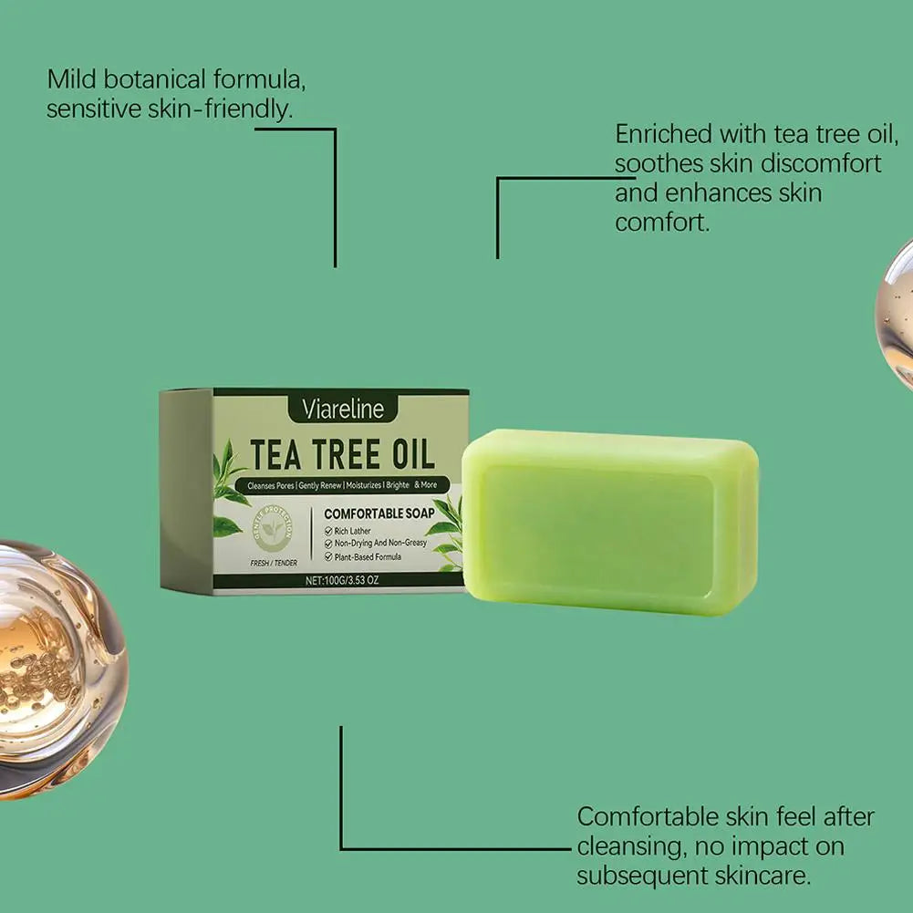 Handmade Soap Face Body Wash Tea Tree Oil Cleaning Gentle Exfoliating Qme