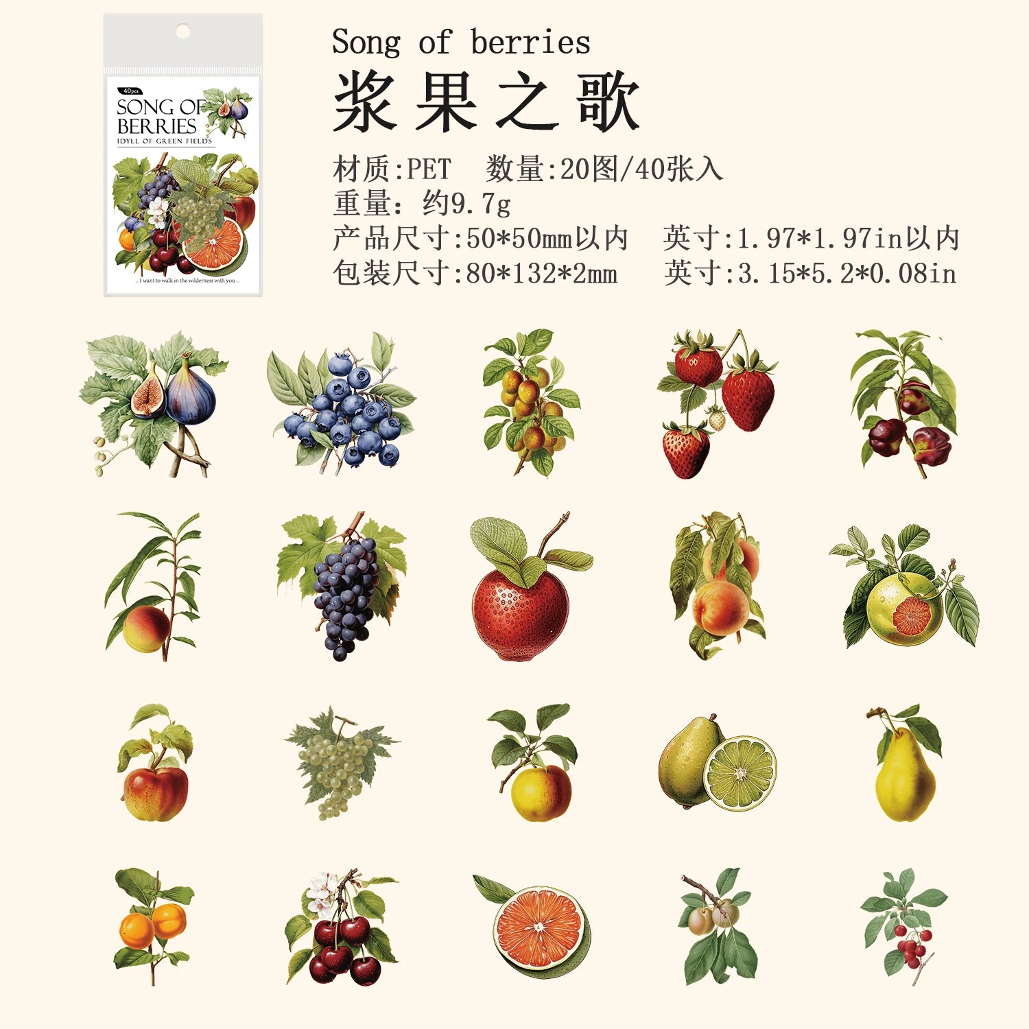 40 Pcs/pack Plant Flower Mushroom PET Stickers Diary Album Scrapbooking Supplies Planner Decorative Stationery Sticker Qme B