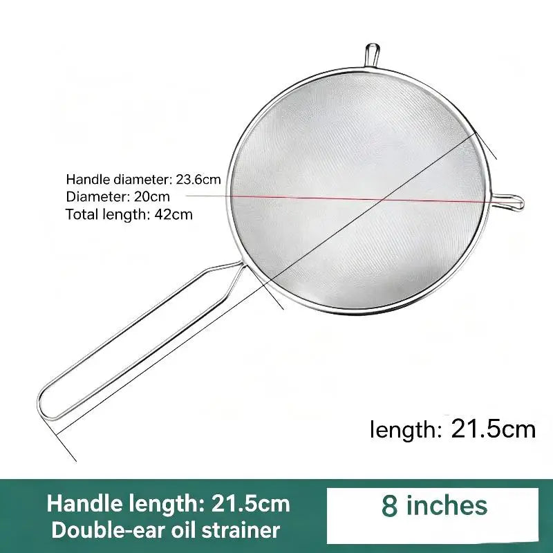 Ergonomic Kitchen Strainer Christmas Recipes Non Slip Handle Hook Qme AB