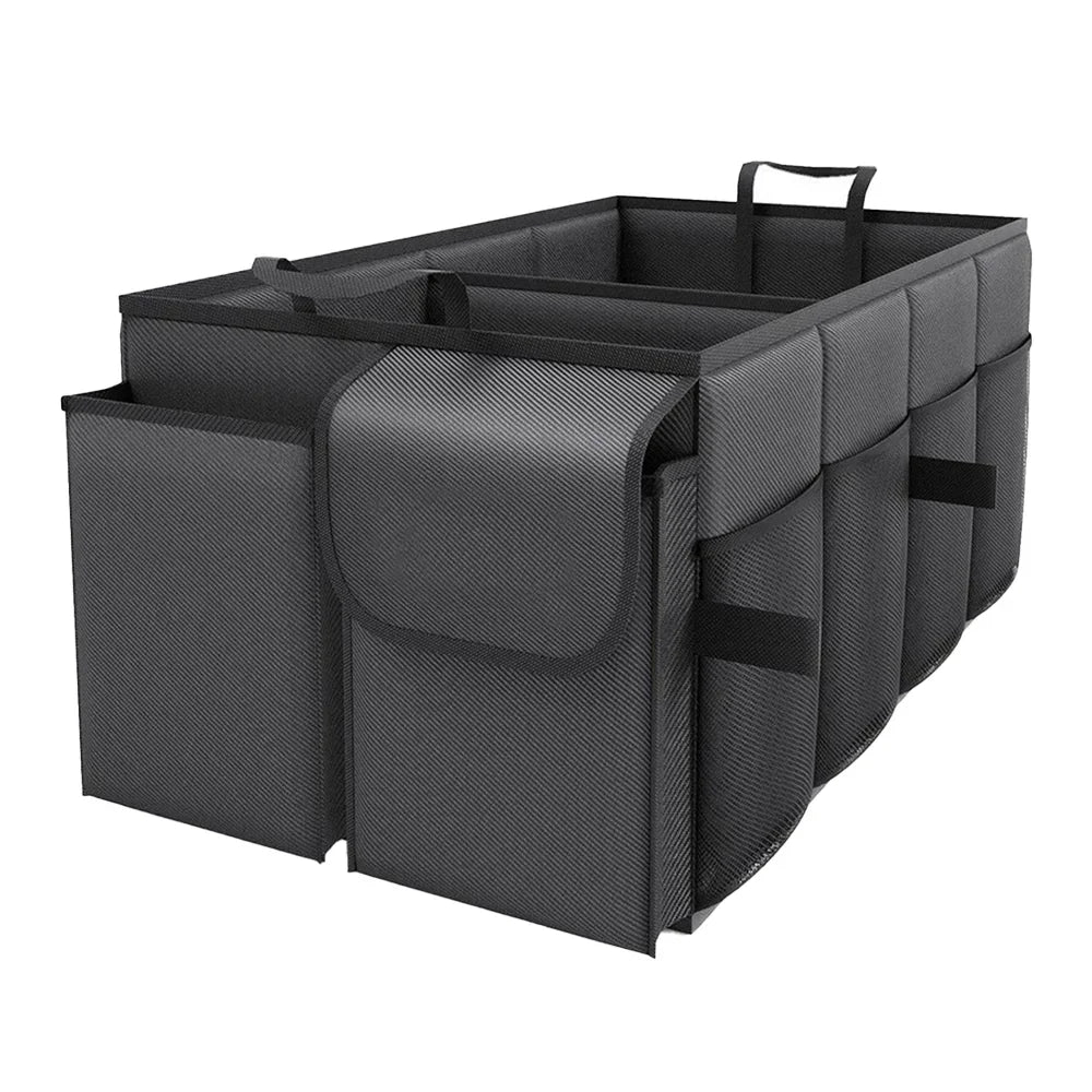 Portable Foldable Car Trunk Storage Box Large Capacity Vehicle Storage Box for Rear Collapsible Container with Space-Saving Desi Qme Black