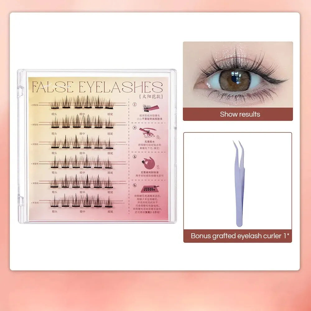 EYELASH No Glue Needed Self Adhesive Cluster Lash Diy Lashes Qme 36pcs-B7639 B7288