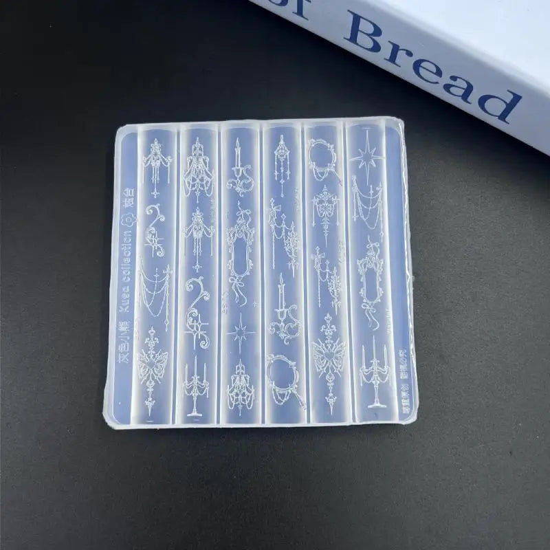 Vintage Baroque Nail Mold Elegant Bow Butterfly Patterns Creative Art Qme A4