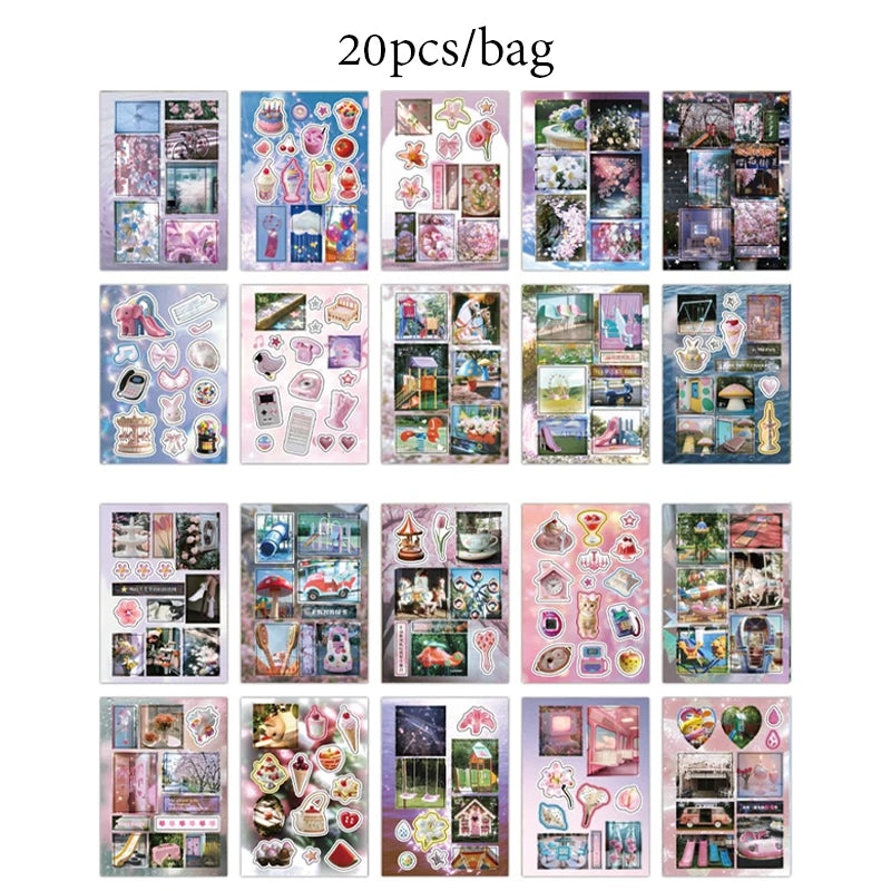 Healing Life PET Sticker Book, Stress-Relief Creative Material, Must-Have for Students & Stationery Lovers Qme B