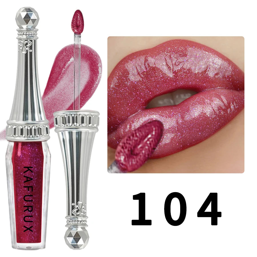 6 Colors Glitter Liquid Lipsticks Shimmer Shiny Lipgloss Pearlescent Qme 104