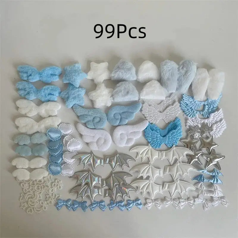 DIY Decorative Lace Appliques Kit Gothic Lolita Trim Decor Set Bow Lace Accessories Set Card Cover Pain Bag DIY Material Pack Qme A10