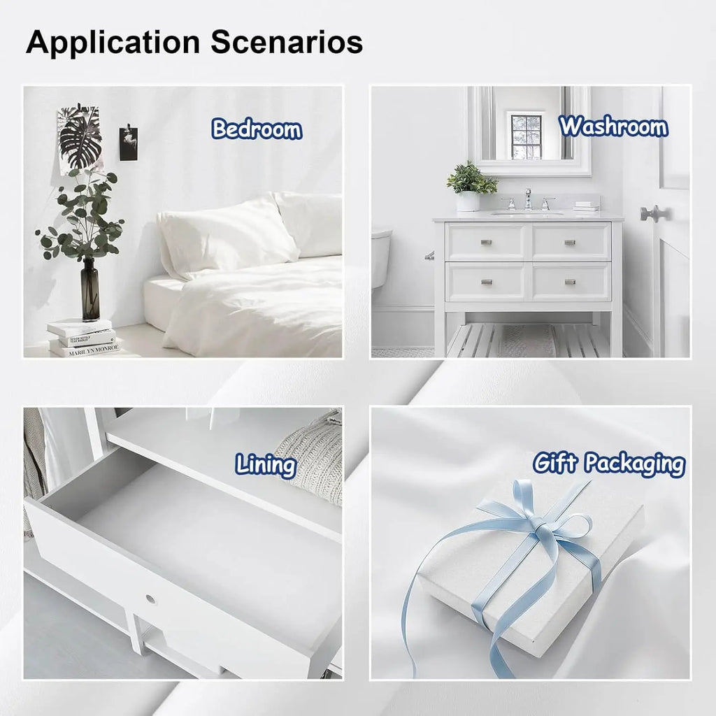 40CM Pure White Color Matte Frosted Wallpaper Waterproof Moisture Proof Peel and Stick Wall Stickers for DIY Home Decoration Qme