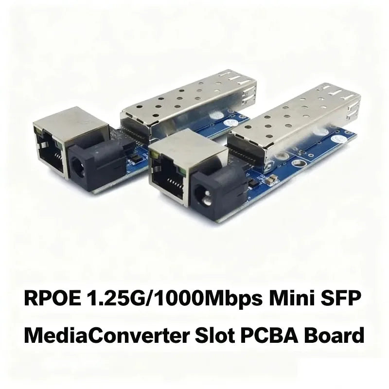 Gigabit 1.25G Mini Reverse POE Media Converter Slot SFP Transceiver RPOE 5V-24V Input 1SFP Slot 1 RJ45 Ethernet SFP Fiber Switch Qme