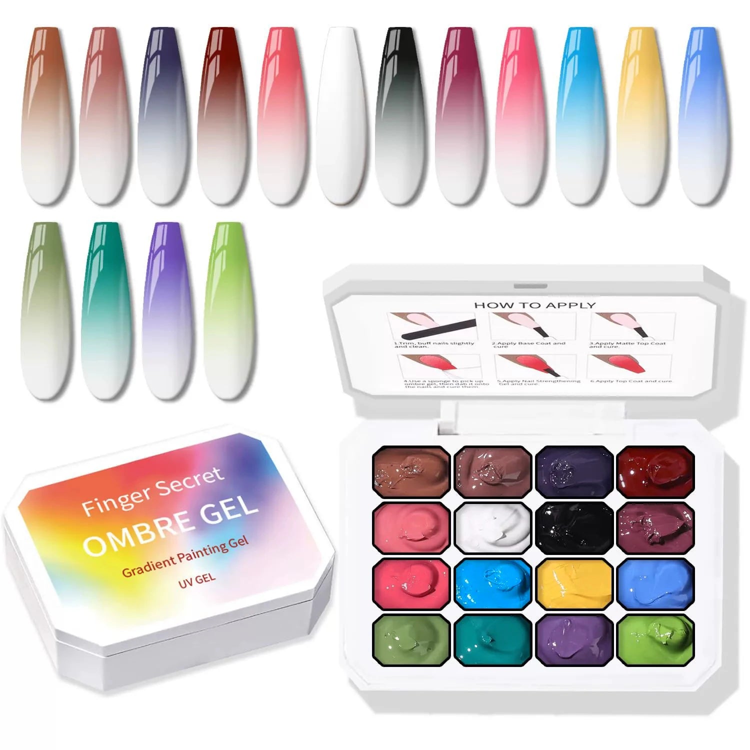 16Grids Pat Painting Gel Nail Polish UV LED Soak Off Varnish Blooming Qme GTCH-16G-02