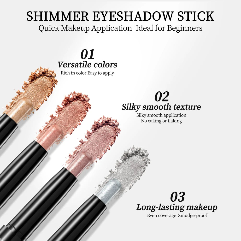 QIBEST 8 Colors Eye Shadow Stick Makeup Sets Shimmer Glitter Dimensional Natural Without Taking Off Eyeshadow Cosmetics Kits Qme
