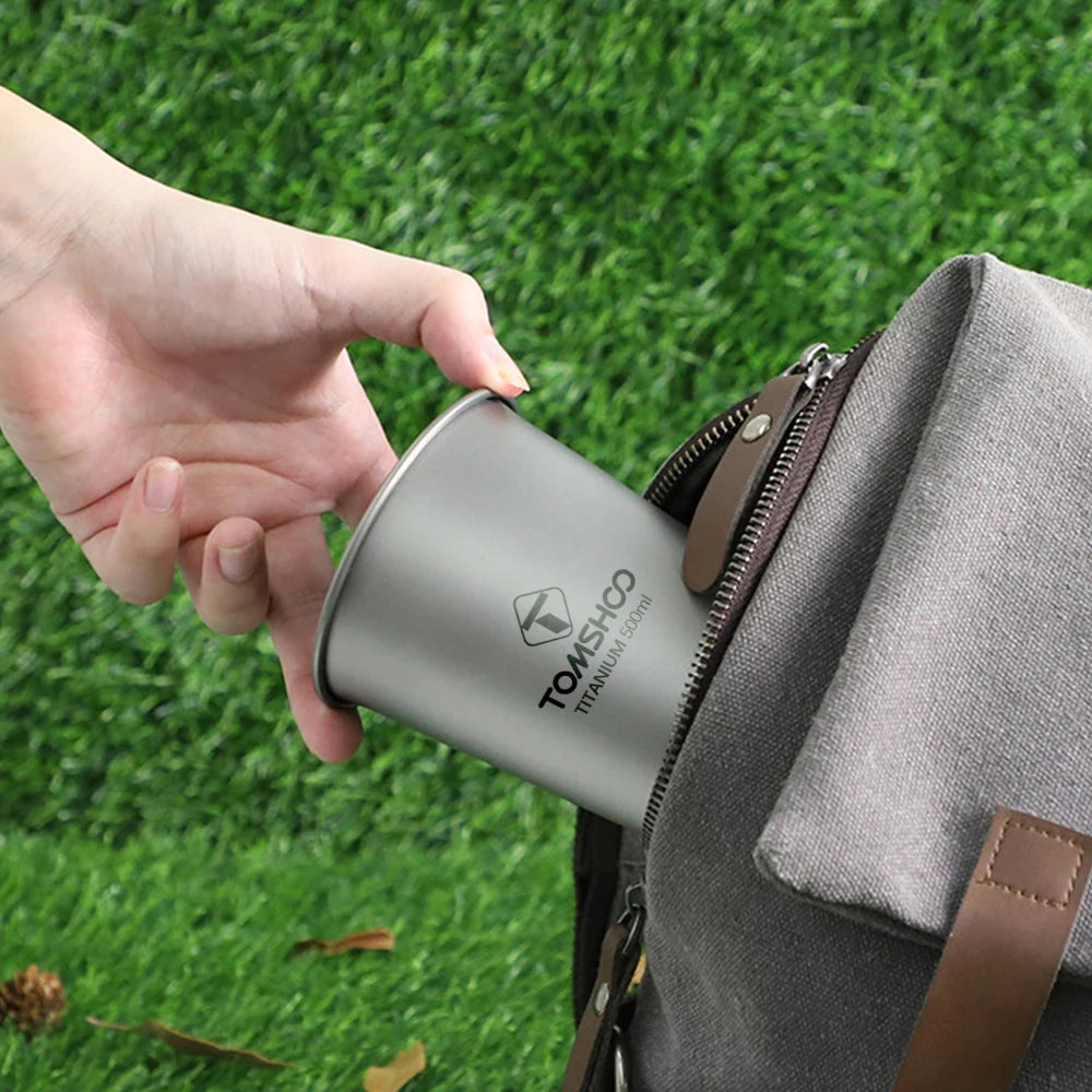 TOMSHOO Outdoor Camping Titanium Cup Pure Titanium Water Cup Beer Mug Portable Qme