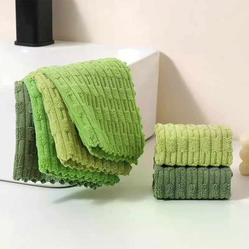 10pcs Microfiber Dish Cloths Multi Purpose Dishwashing Towels For Tableware Double Sided Cleaning Rags Tool Kitchen Accessories Qme
