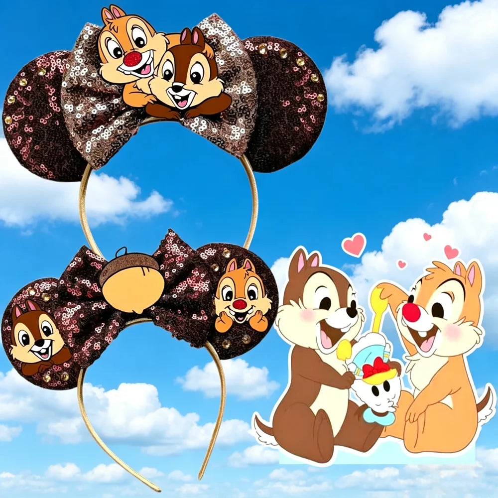 Mickey Mouse Ear Chip n Dale Headands Women Adult Cosplay Squirrel Hairband For Girls Park Travel Photography Hair Accessory Qme Headband 10