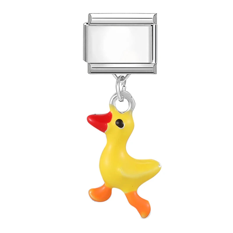 Wholesale Y2K Cute Yellow Duck Pendantred Mushroom Italian Charm