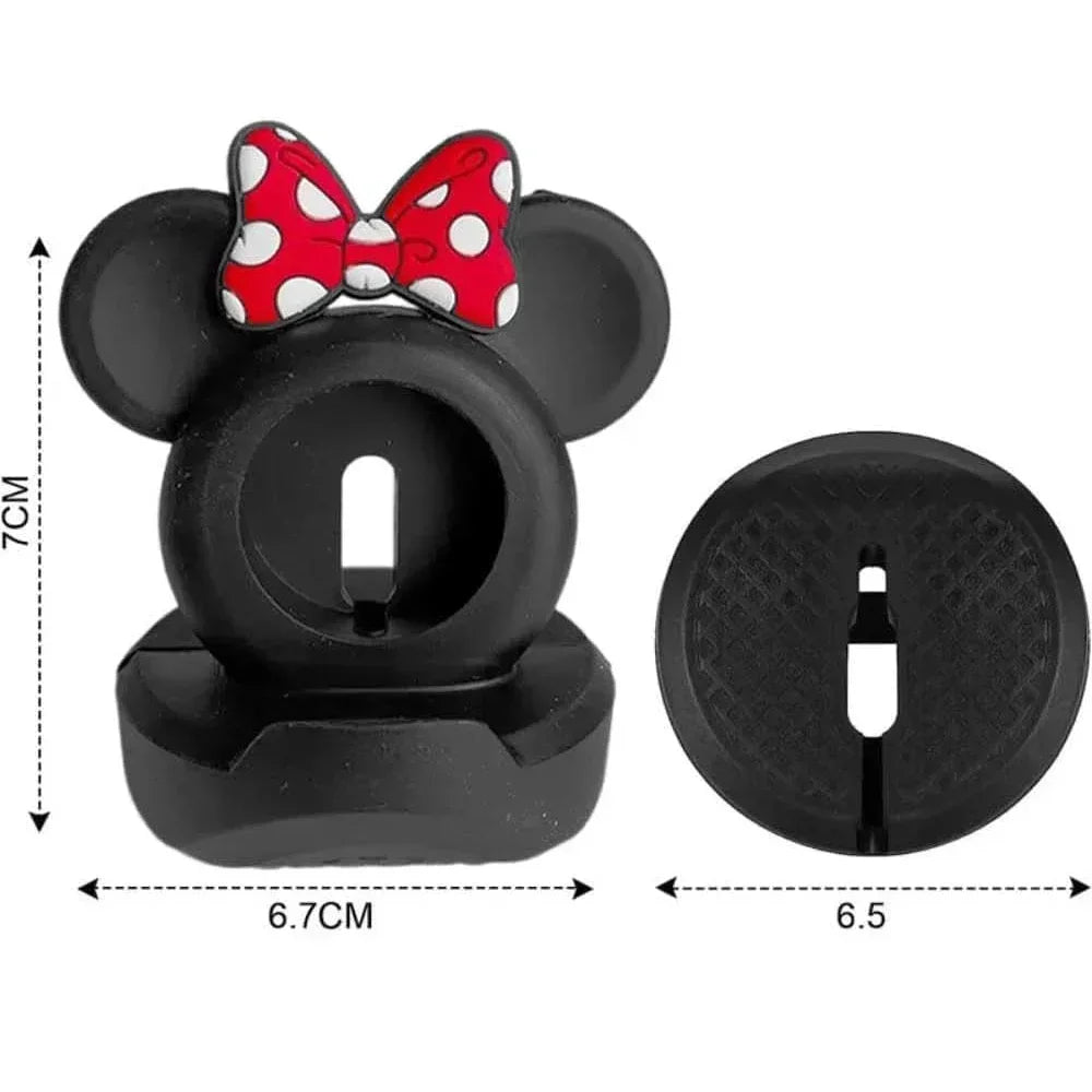 Mickey Mouse Charger Stand Minnie Desktop Holder for Apple Watch 9 8 7 6 5 4 iWatch 3 2 1 SE Cartoon Silicone Charging Base Qme