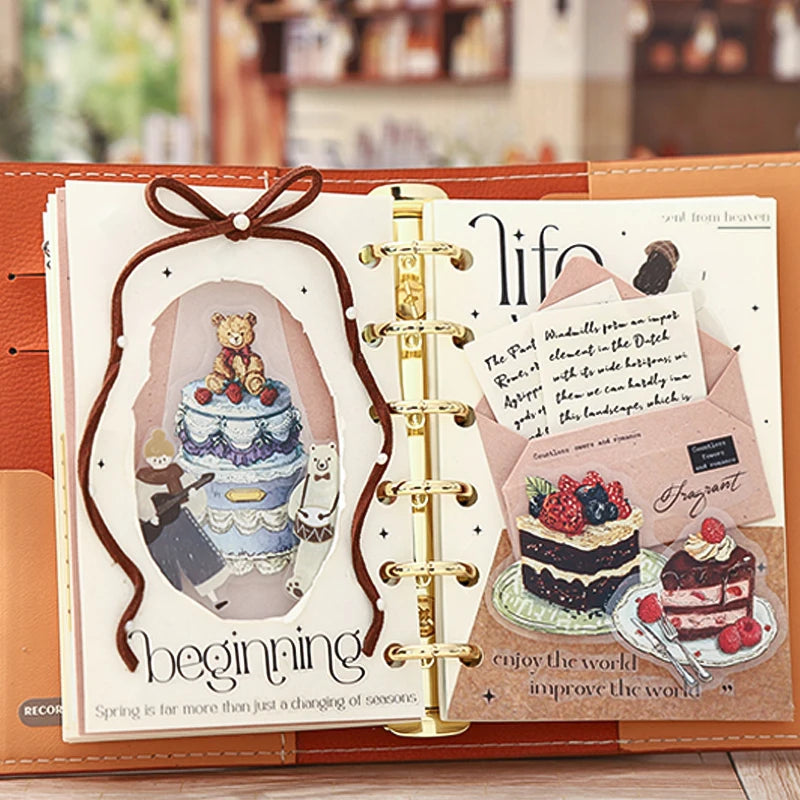 Vintage Cake Sticker Pack, Perfect for Creating Sweet Atmosphere Works, Versatile Creative Collage Material for Multiple Scenes Qme