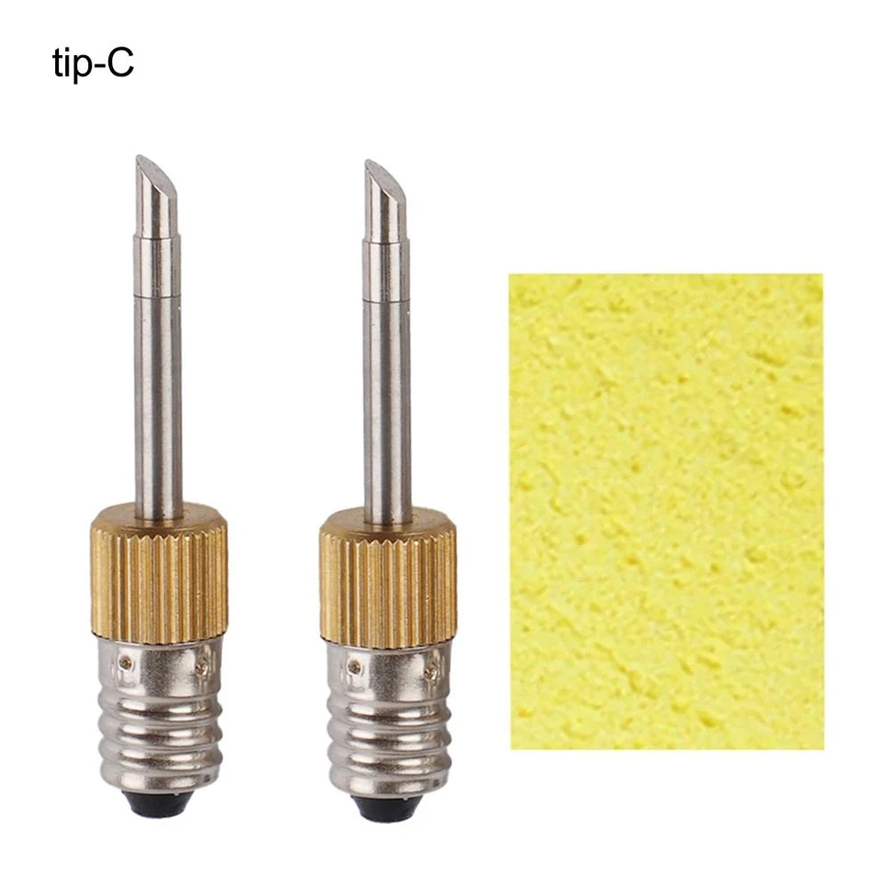 2PCS 50mm E10 Interface Soldering Iron Tips Set Welding Tips USB Soldering Tip Set B C K Type Workshop Equipment Power Tool Qme tip-C