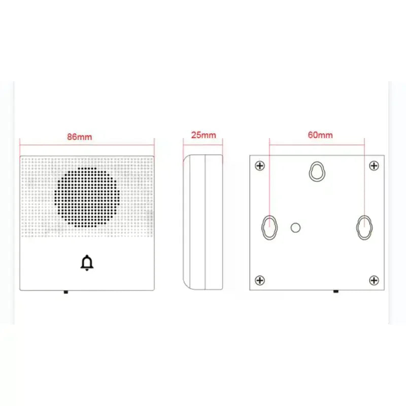 DC12V Wired Doorbell Four Wire Access Control Wall Mount Electronic Door Bell For Office Home Building Qme