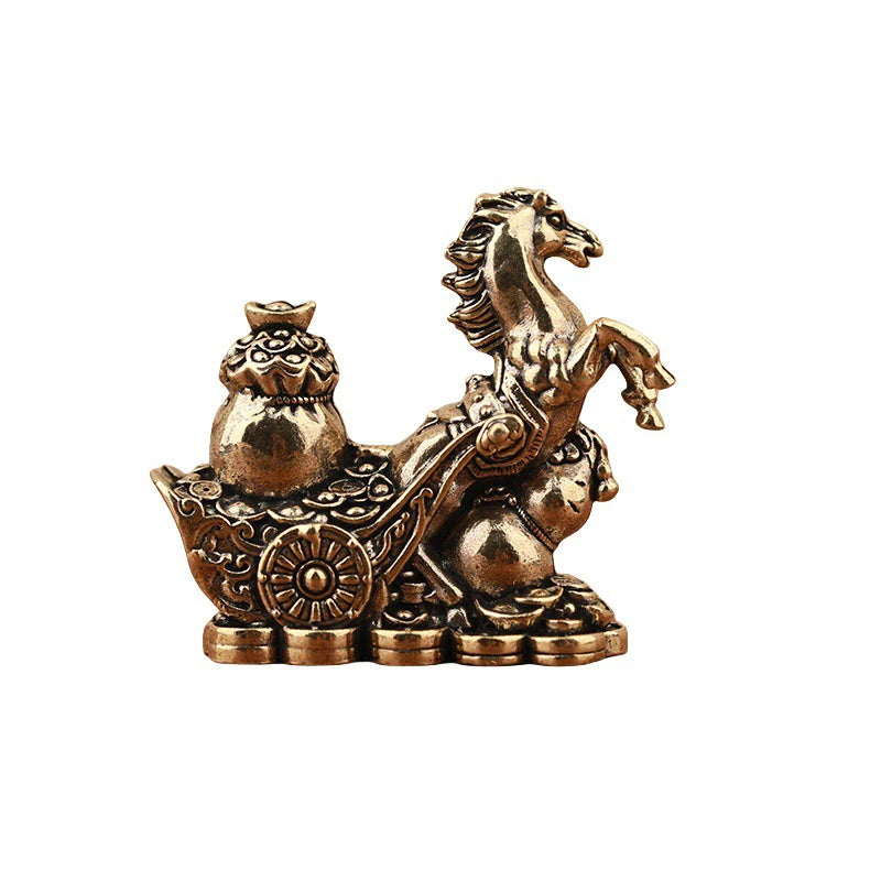 Horse Statue One Bronze Desktop Ornament Living Room Coffee Table Qme