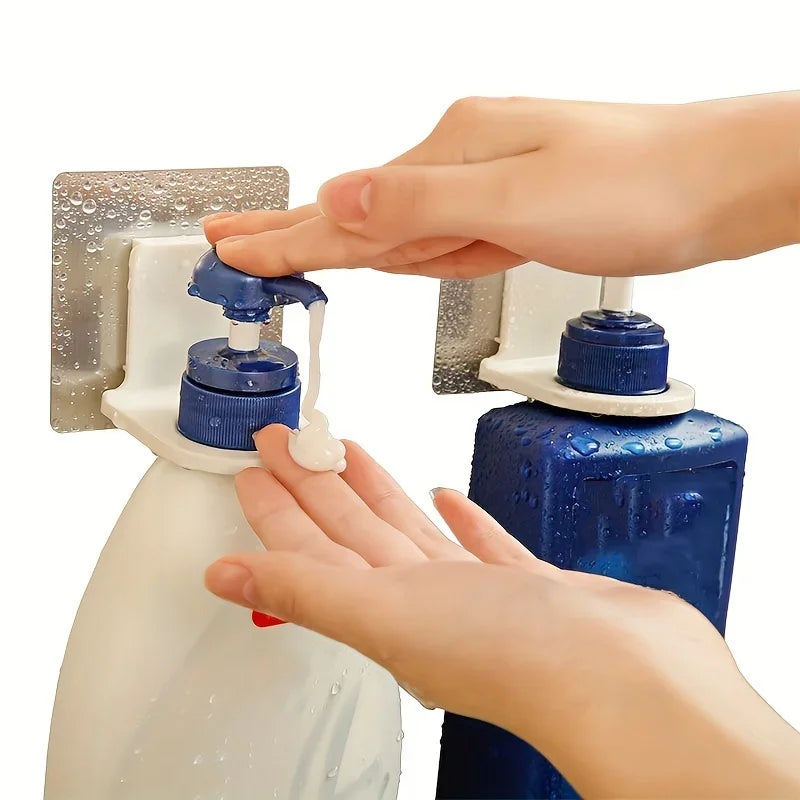 1pc Wall Storage Hook, Bathroom Shampoo Shower Gel Shelf, Self-Adhesive Wall Mounted Bathroom Bottle Holder, Qme