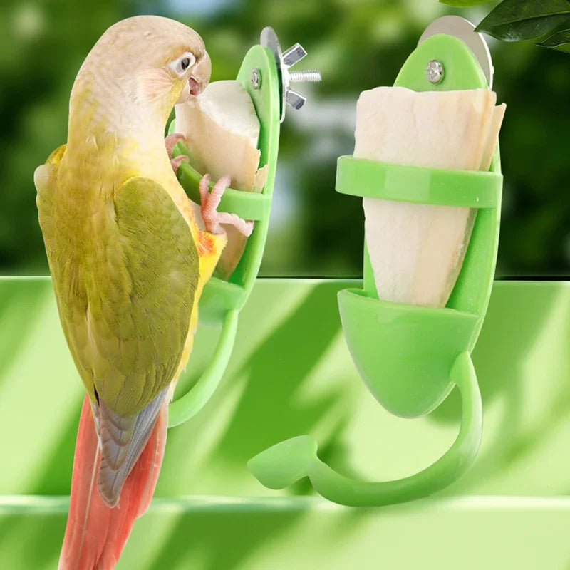 Bird Cage Feeding Holder Bird Cuttlebone Holder Vegetable Fruits Cuttlebone Holder For Parrot Budgies Parakeet Cockatiel Qme