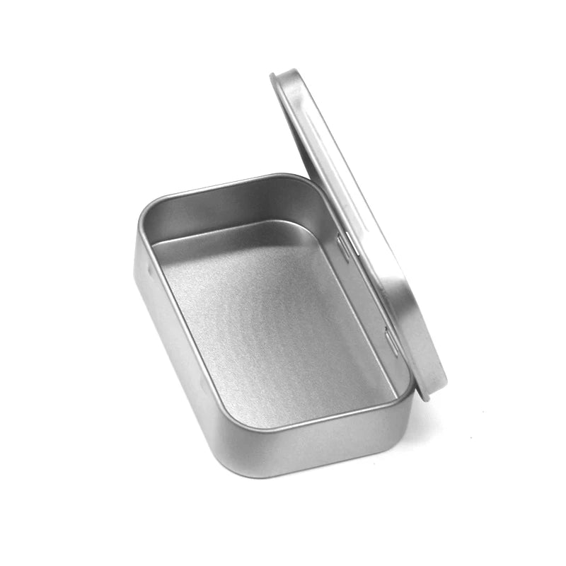 Bins Jar Hinged Containers Small Organizer Storage Box Metal Qme