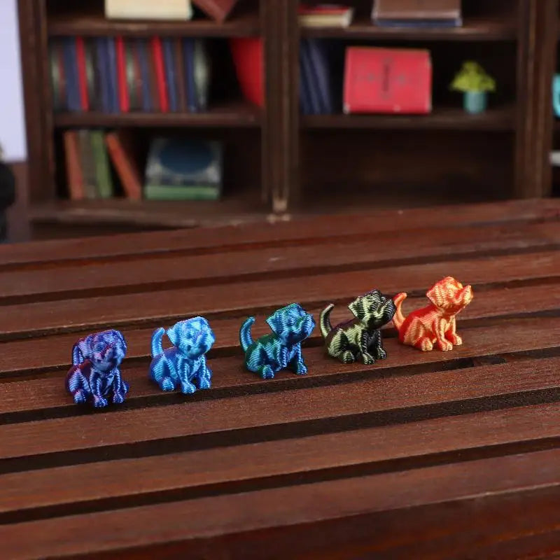 10 3D Printed Mini Dog Small Animal Multi-color Cute Home Qme