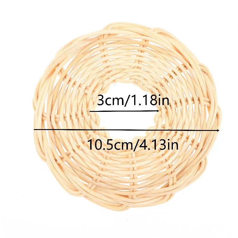2Pcs Handwoven Rattan Lampshade Vintage Chandelier Hanging Light Cover Outdoor Camping Interior Lamp Shade Decoration Qme 2Pcs