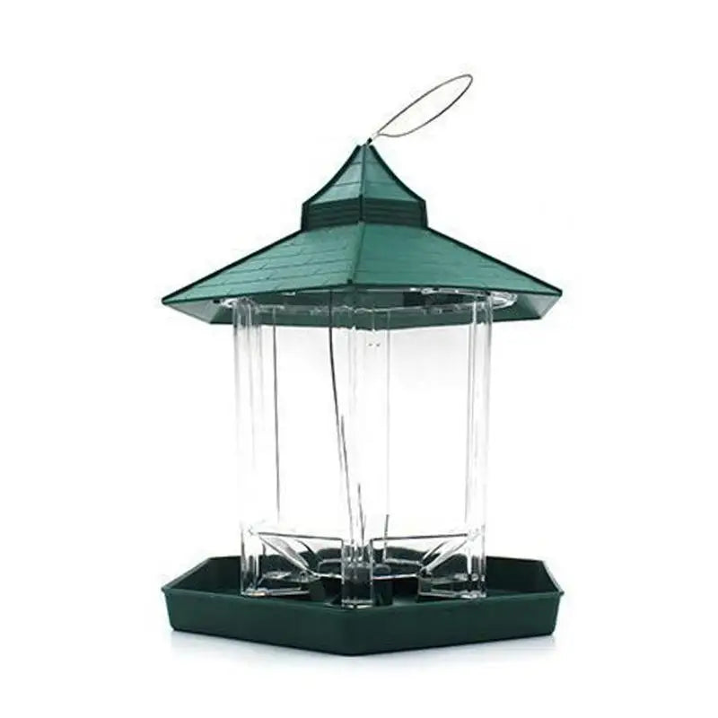 Waterproof Garden Gazebo Hanging Wild Bird Feeder Outdoor Container With Hang Rope Pet Birds Feeding House Type Bird Feeder Qme A9