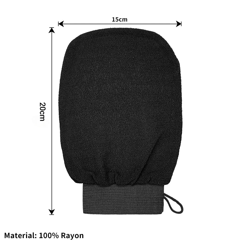 Moroccan Hammam Exfoliating Shower Gloves Painless Remove Dead Skin Scrub Body Korean Massage Mitt Bathroom Cleaning Gadget 1pc Qme Black