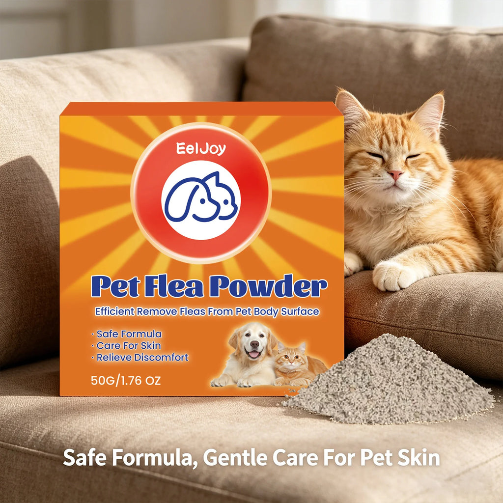 Pet Flea Powder Remove Fleas Ticks & Lice Relieves Itching Skin Discomfort Non-toxic Natural Formula Dogs Pest Repellent Powder Qme Default Title