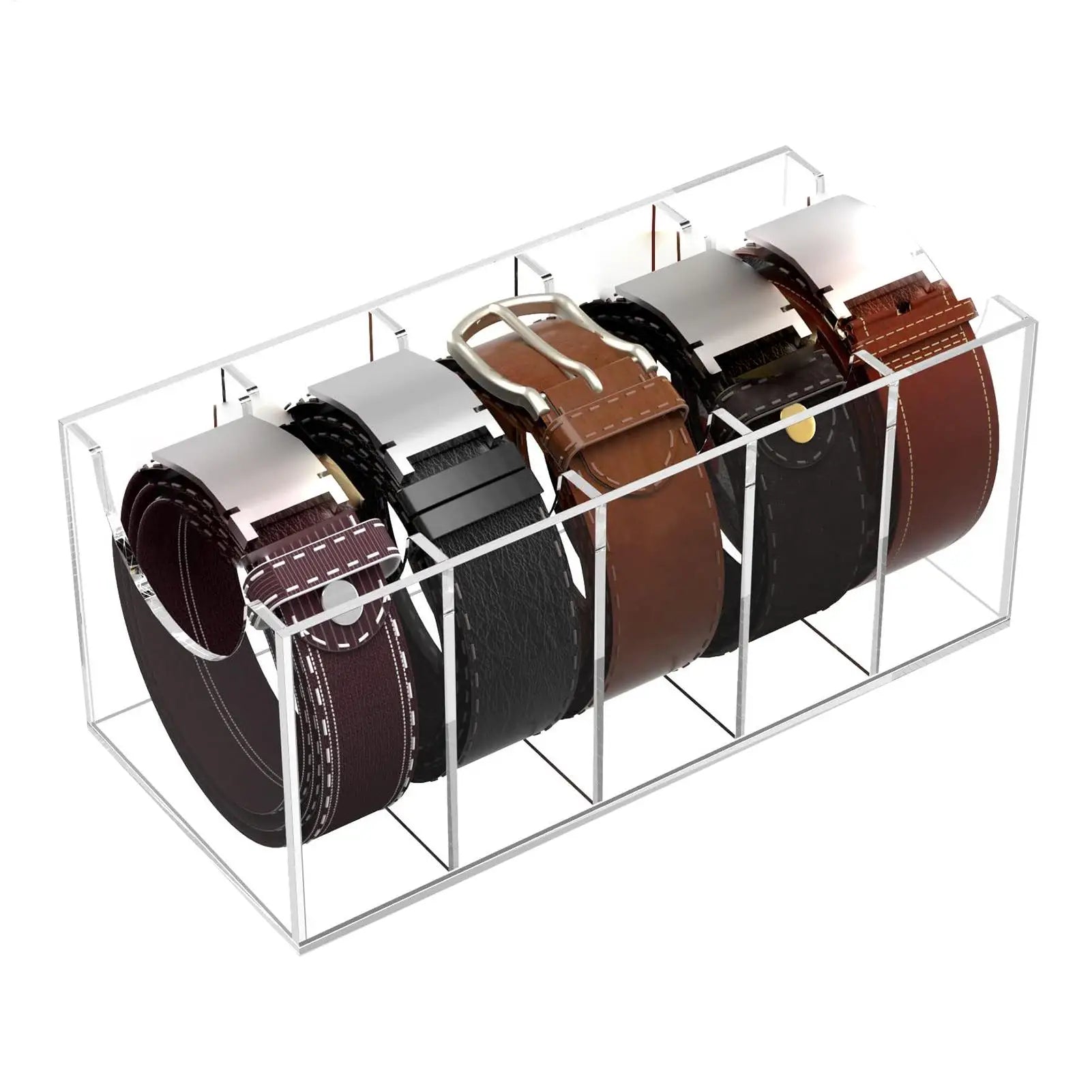 C Men Acrylic Belt Holder Organizer Clear Display Case Multi-purpose Qme