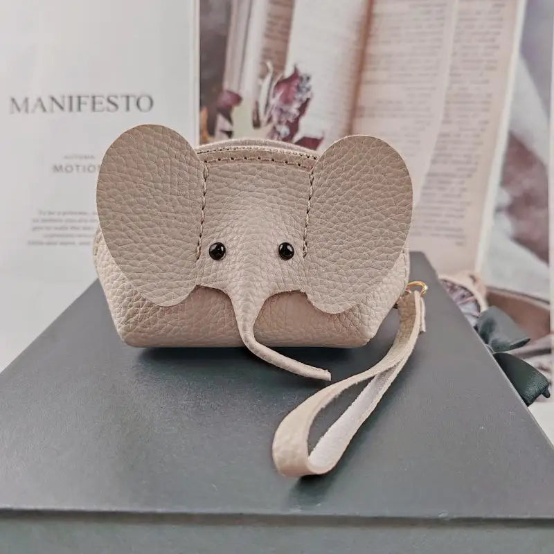 PU Leather Elephant Money Bag Women Coin Purse With Key Ring Multifunctional Zipper Storage Bags Key Case Qme style 2