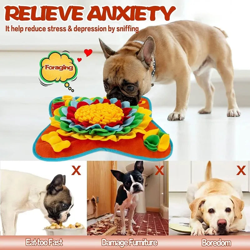 Pet Dog Mat Snack Smell Mat, Suitable for Small and Medium sized Dogs Portable Interactive Nose Smell Training Mat Qme