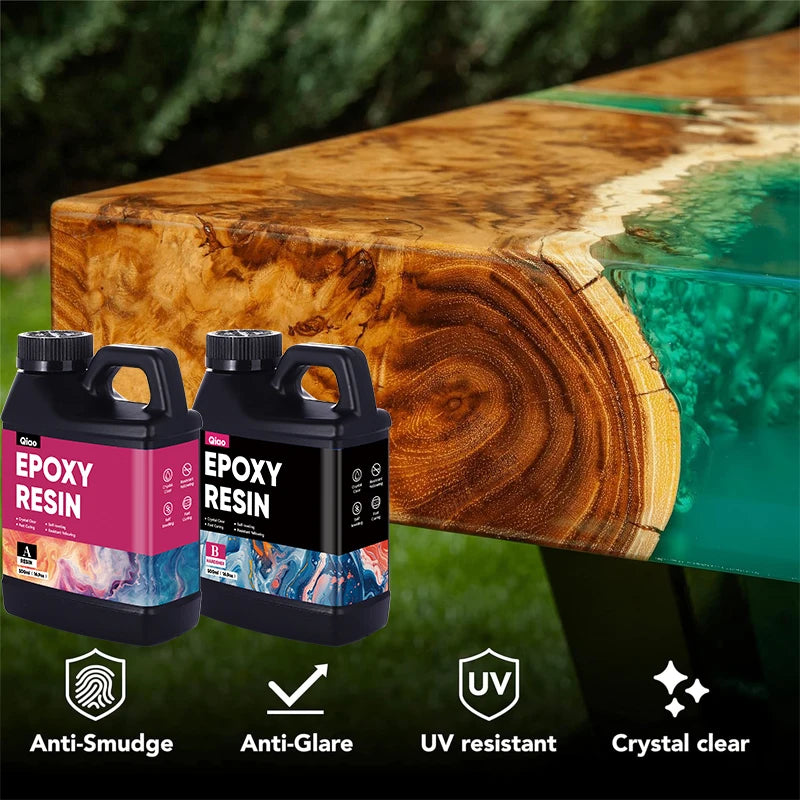 Crystal Clear Epoxy Resin Kit – Bubble-Free, Anti-Yellowing, 1:1 Easy Mix Epoxy Reisn for Resin Art, Casting & DIY Molds Qme