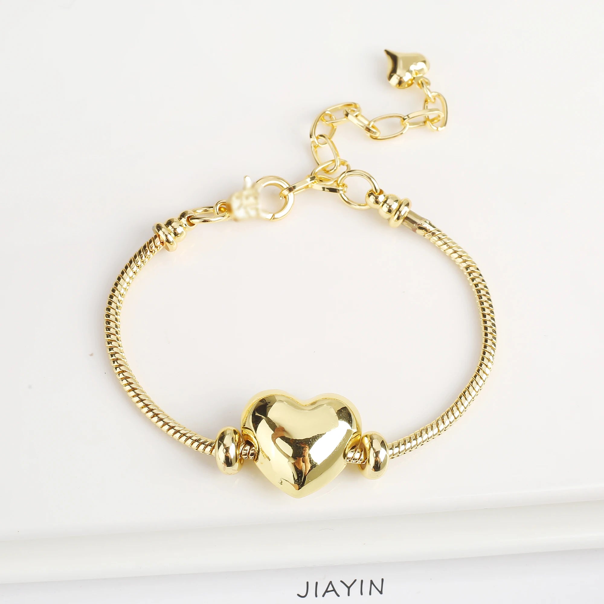 Sweet Romantic Glossy Heart Shape Snake Bone Chain Bracelet Adjustable For Women Wrist Jewelry Engagement Wedding Party Gifts Qme 4